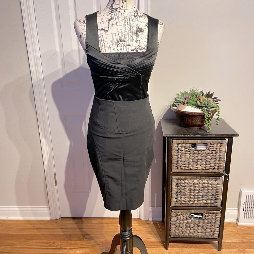 Forever 21 Tailored Vintage y2k Paneled Corset bodice midi knee length skirt S